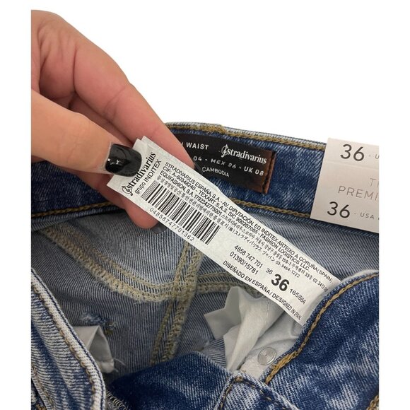 Stradivarius Womens Skinny Jeans EU 36 US 4 High Waist Blue Denim 4858/747 NWT - Picture 12 of 16
